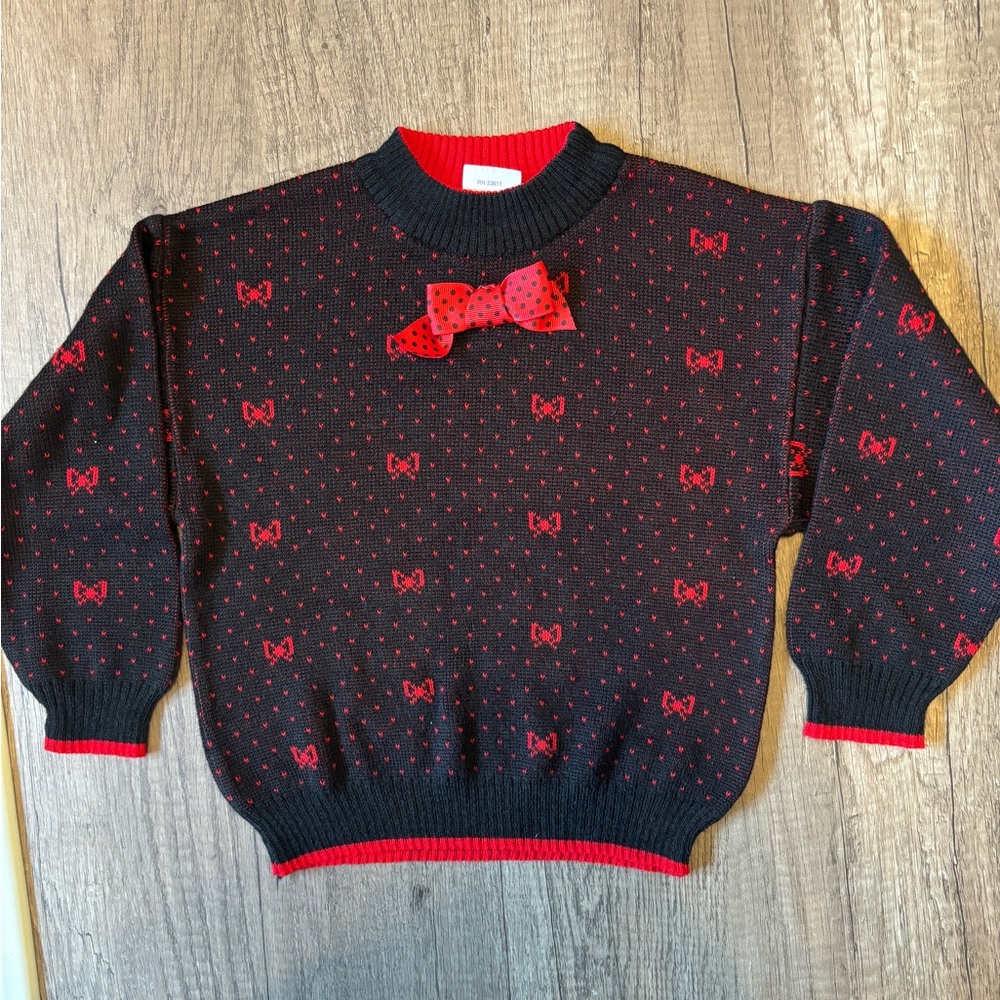 Vintage 80s 90s Girls Popsicle Sweater Shirt Bows Cottagecore Girly Cute Sz 5